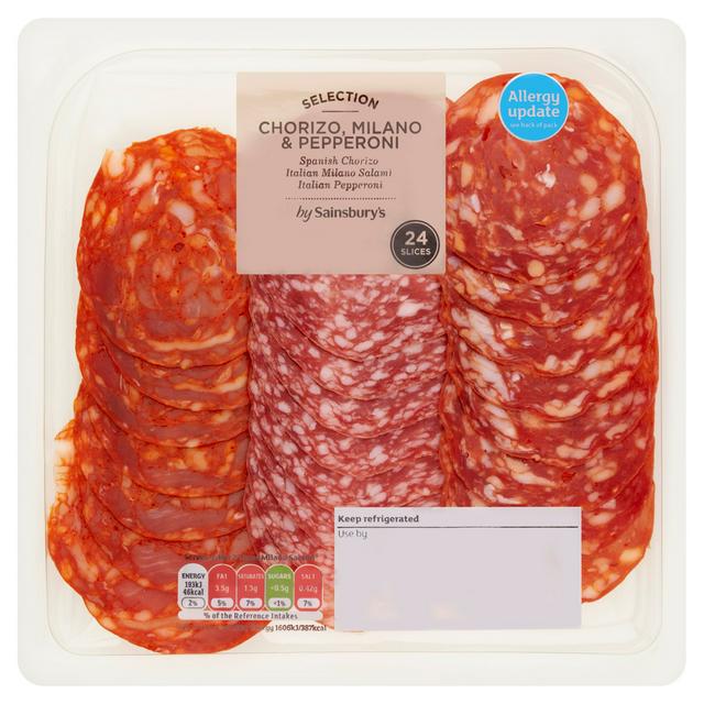 Sainsburys Chorizo, Milano & Pepperoni Slices x24 120g