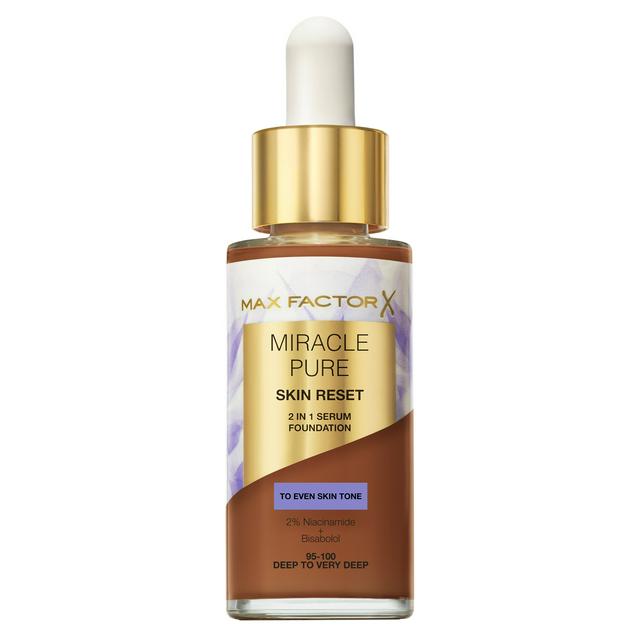 Max Factor Miracle Pure 2in1 Skin Reset Serum Foundation 95-100 Deep To Very Deep 30ml - gallery image 1