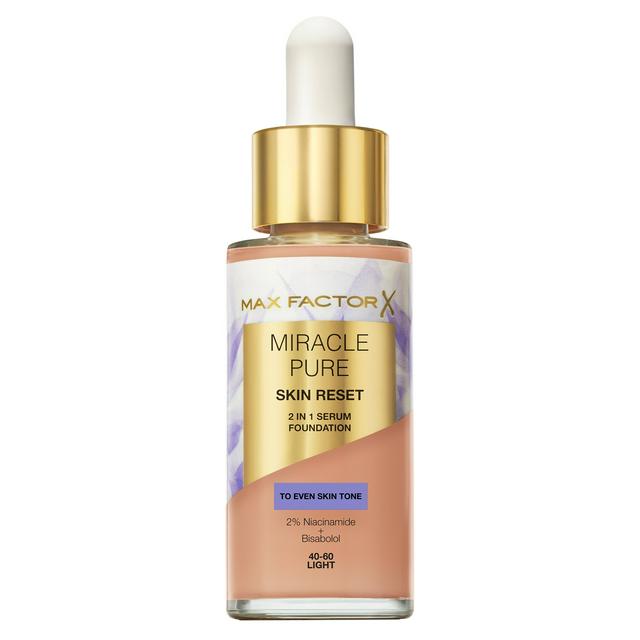 Max Factor Miracle Pure 2in1 Skin Reset Serum Foundation 40-60 Light 30ml - gallery image 1