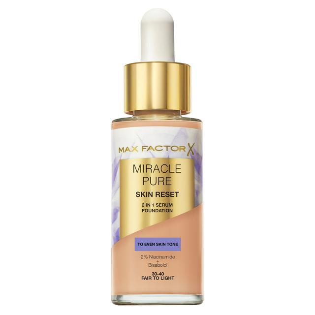 Max Factor Miracle Pure 2in1 Skin Reset Serum Foundation 30-40 Fair To Light 30ml - gallery image 1
