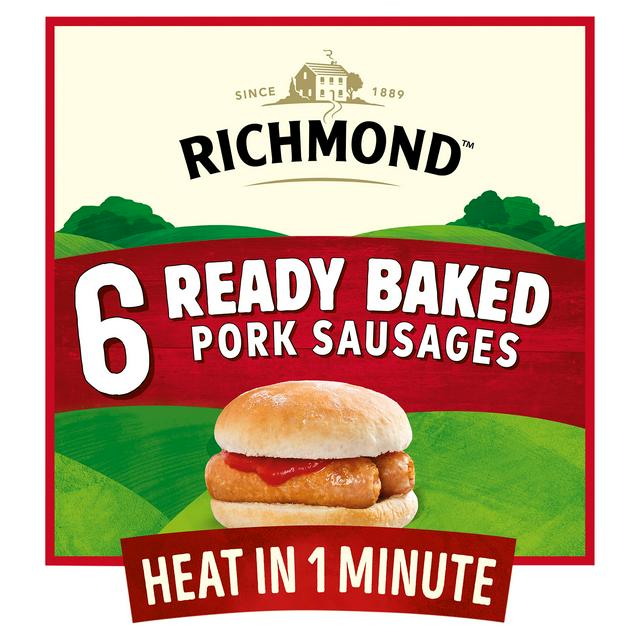 Richmond Ready Baked Pork Sausages x6 264g - gallery image 1