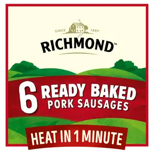 Richmond Ready Baked Pork Sausages x6 264g