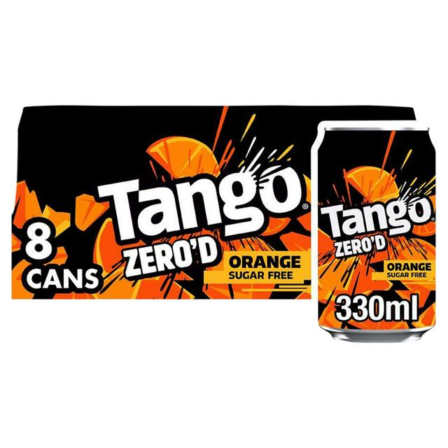 Tango 8 x 330ml Zero'd Orange Sugar Free Soft Drink Cans | Sainsbury's