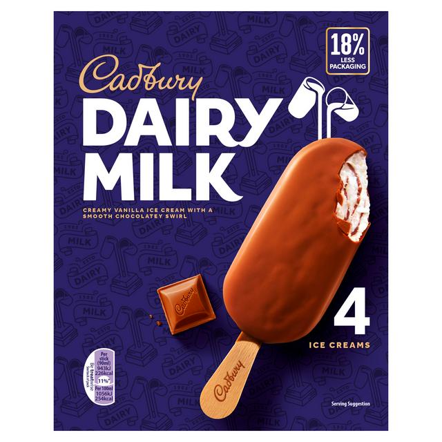 Cadbury Dairy Milk Ice Cream 4x90ml - gallery image 1