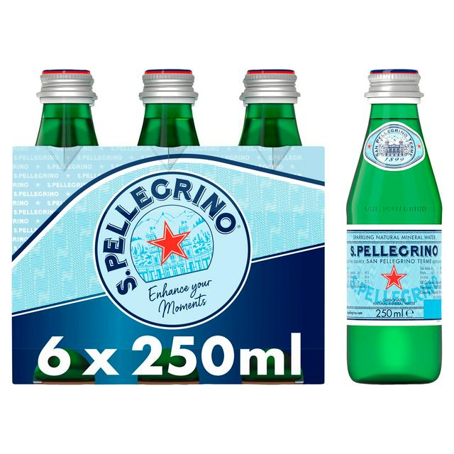 San Pellegrino Sparkling Natural Mineral Water Glass 6 x 250ml