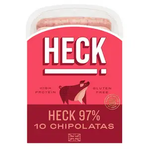 Heck 97% Pork Gluten Free Chipolata Sausages Pack x10 340g