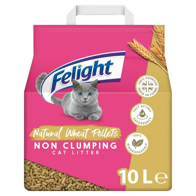 Felight Natural Wheat Pellets Non Clumping Cat Litter 10L