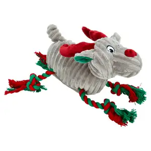 Petface Roger Rope Legs Reindeer Plush Dog Toy