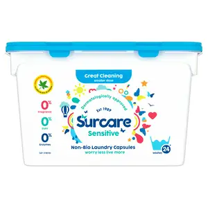 Surcare Sensitive Non Bio Laundry Capsules 24x17ml