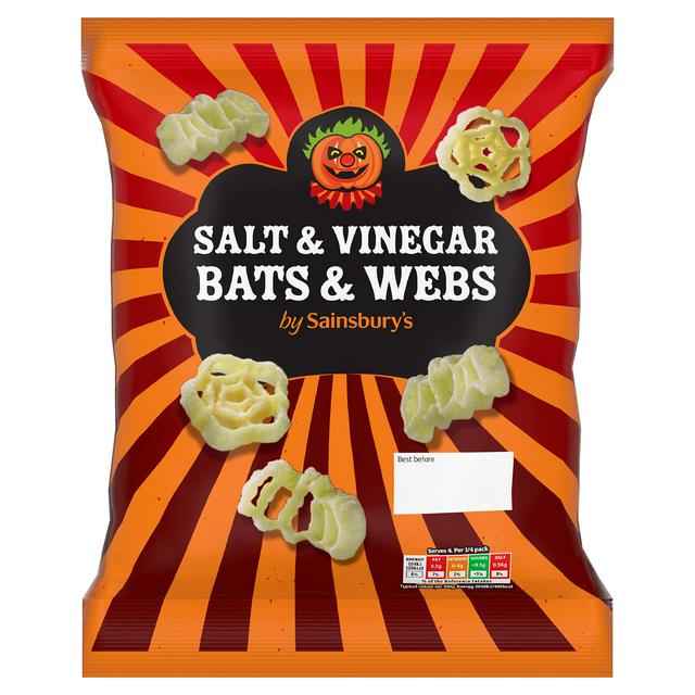 Sainsbury's 100g Salt & Vinegar Bats & Webs Snacks - gallery image 1