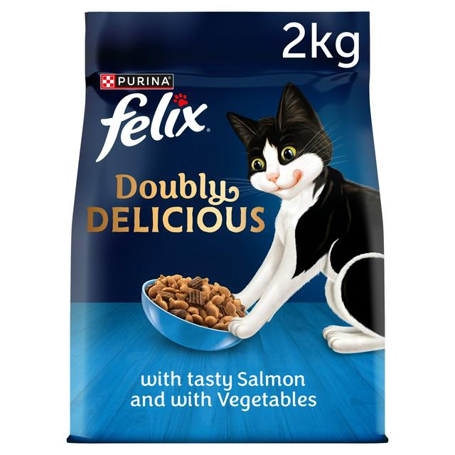 Felix Doubly Delicious Salmon & Vegetables Dry Cat Food 2kg - gallery image 1