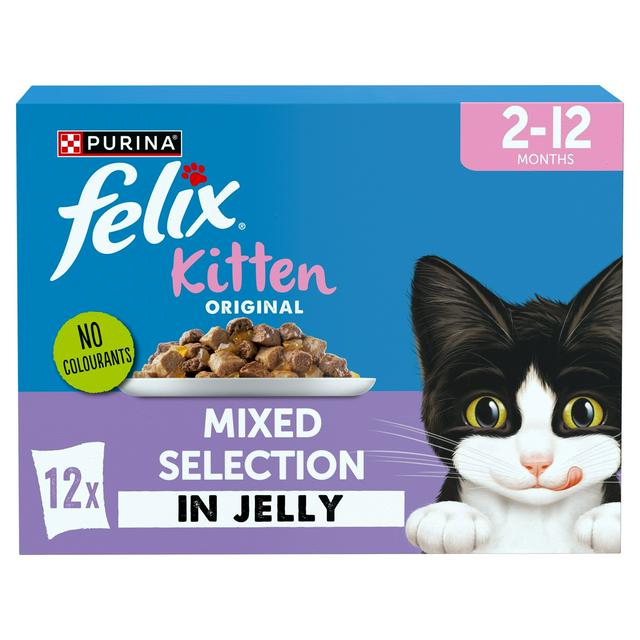 Felix Original Kitten Mixed Selection in Jelly Wet Cat Food 12 x 85g - gallery image 1