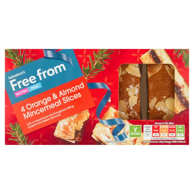 Sainsbury's Free From Orange & Almond Mincemeat Slices x4 176g - gallery image 1