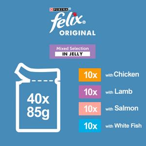 Felix Original Senior 7+ Mixed Selection in Jelly Wet Cat Food 40 x 85g - gallery image 4