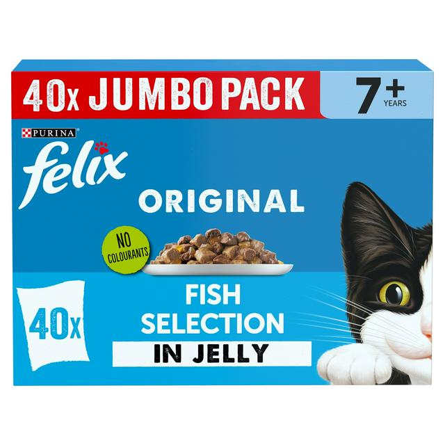 Felix Original Senior 7+ Fish Selection in Jelly Wet Cat Food 40 x 85g - gallery image 1