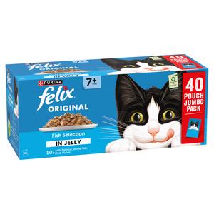 Felix Original Senior 7+ Fish Selection in Jelly Wet Cat Food 40 x 85g - gallery image 3