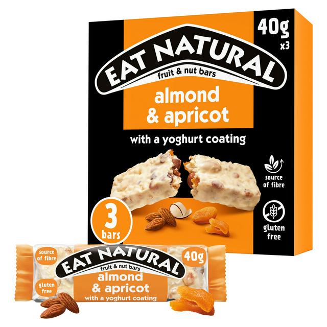 Eat Natural Almond Apricot with a Yoghurt Coating Fruit & Nut Cereal Bars 3x40g - gallery image 1