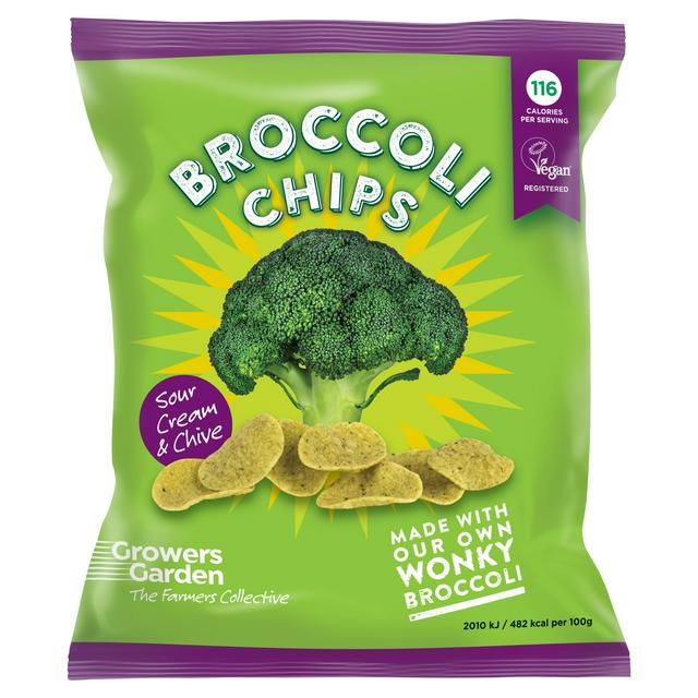 Growers Garden Sour Cream & Chive Broccoli Chips 84g | Sainsbury's