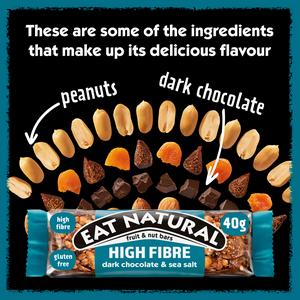 Eat Natural Fibre Dark Chocolate Sea Salt Fruit & Nut Cereal Bars 3x40g - gallery image 3