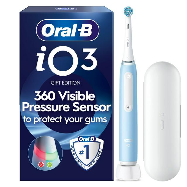 Oral-B iO3 Ice Blue Electric Toothbrush + Travel Case
