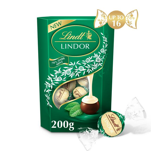 Lindt Lindor Dark Mint Chocolate Truffles Box 200g - gallery image 1