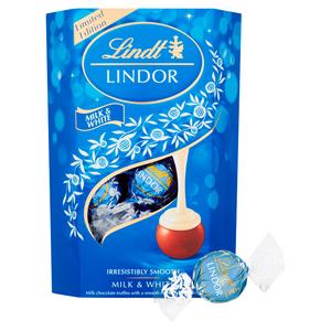 Lindt Lindor Milk & White Chocolate Truffles Box 200g - gallery image 2