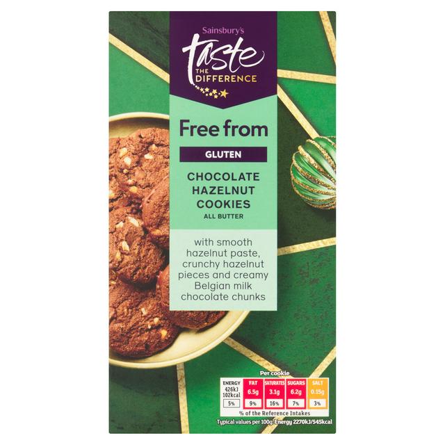 Sainsbury's Free From Chocolate Hazelnut Cookies, Taste the Difference 150g - gallery image 1