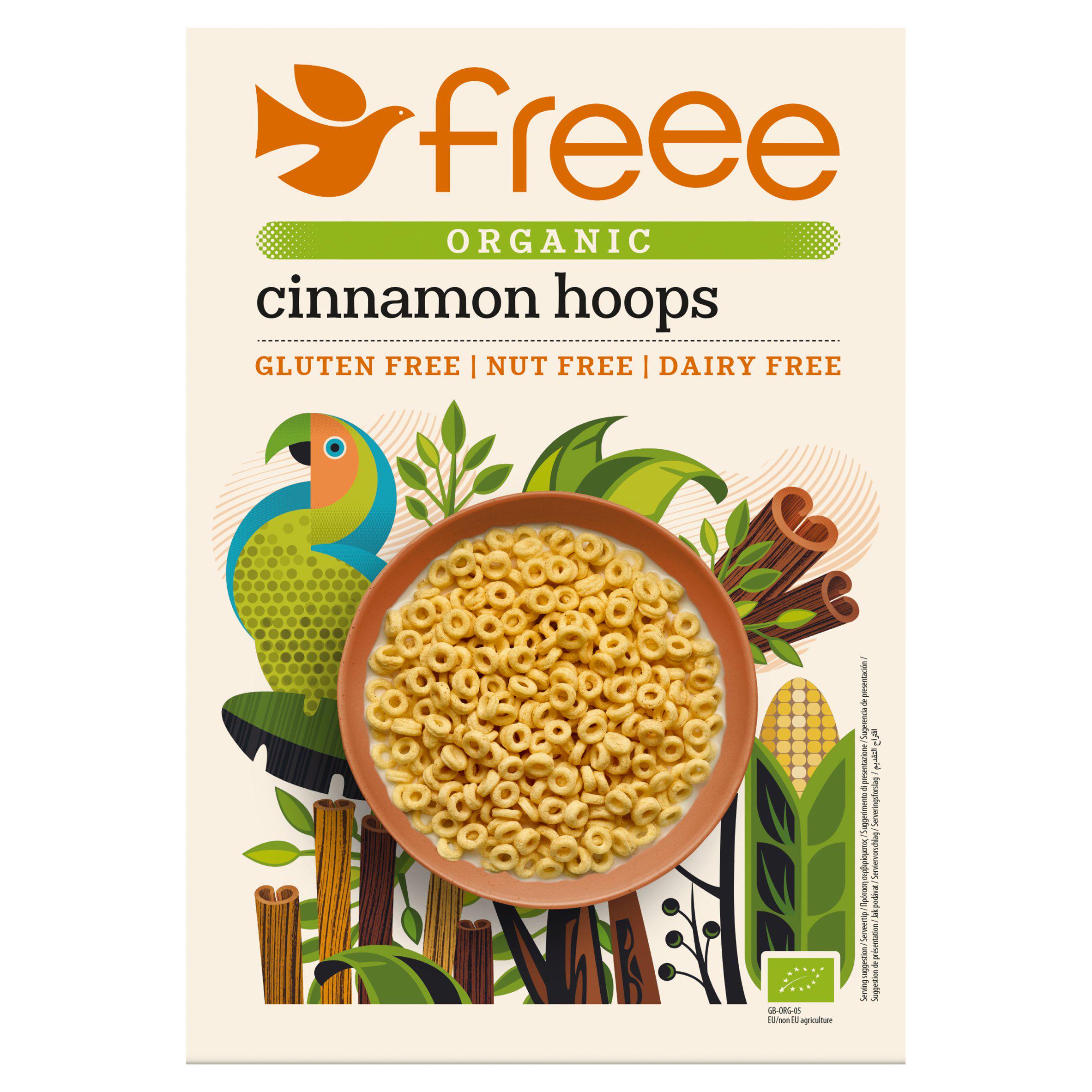 Freee Gluten Free Organic Cinnamon Hoops Breakfast Cereal 300g