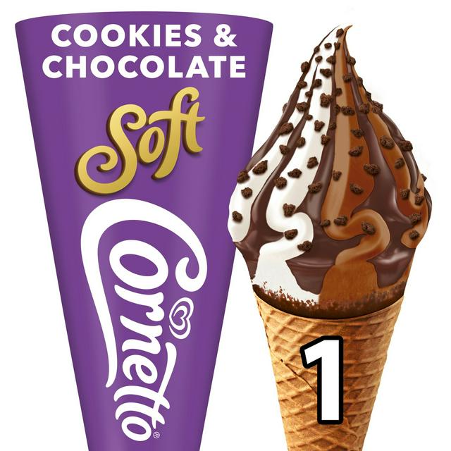 Cornetto 140ml Soft Cookie & Chocolate Ice Cream Cone - gallery image 1