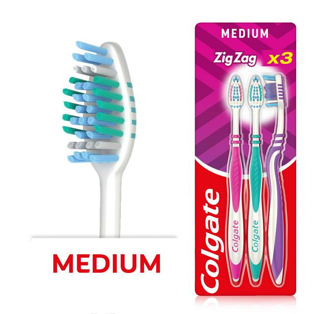 Colgate Zig Zag Medium Toothbrush Pack x3 - gallery image 1