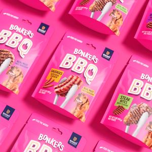 Bonkers BBQ Soft & Chewy Chicken Sausage Flavored Dog Treats Bag 85g - gallery image 3