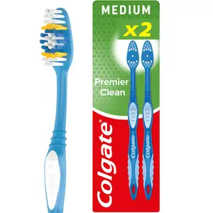 Colgate Premier Clean Medium Toothbrush Pack x2