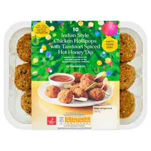 Sainsbury's Indian Style Chicken Hollipops with Tandoori Spiced Hot Honey Dip x10 300g