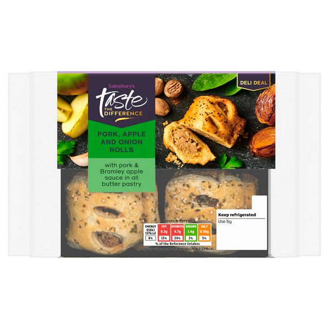 Sainsburys Sainsbury's 188g Pork, Apple & Onion Rolls, Taste the Difference