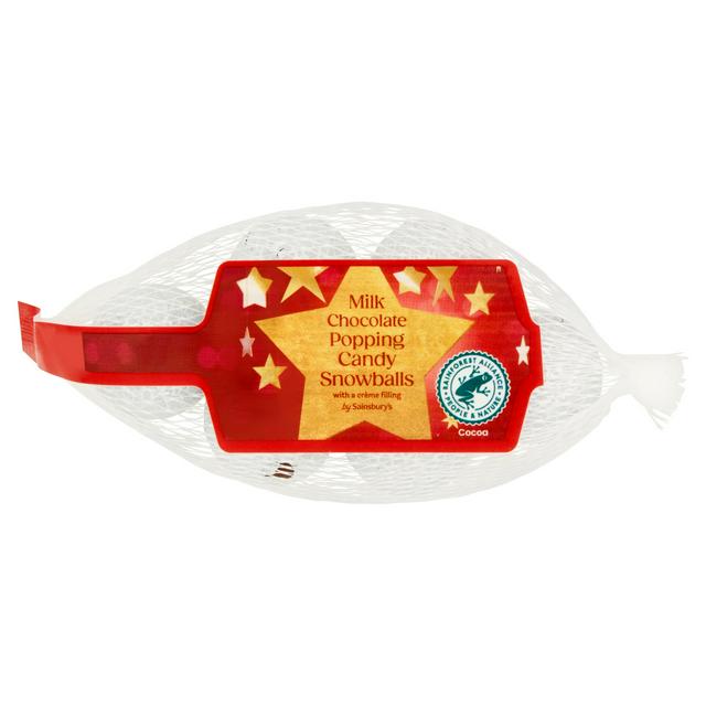 Sainsbury's 75g Milk Chocolate Popping Candy Snowballs with a Crème Filling - gallery image 1