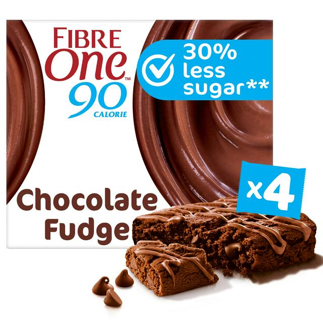 Fibre One 90 Calorie Chocolate Fudge Cake Brownie Snacks 4x24g - gallery image 1