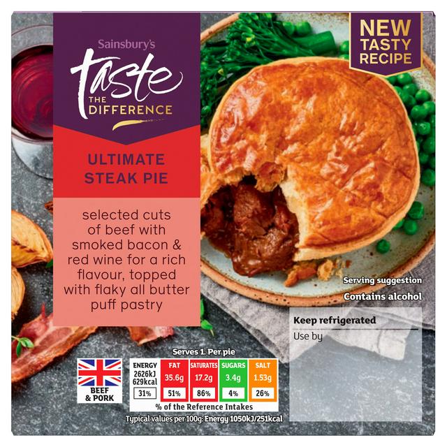 Taste the Difference Sainsbury's Steak Pie, Taste the Difference 250g