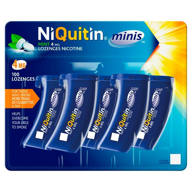 NiQuitin Minis Mint Nicotine Lozenges Reduce & Quit Smoking Aid x100 4mg - gallery image 1