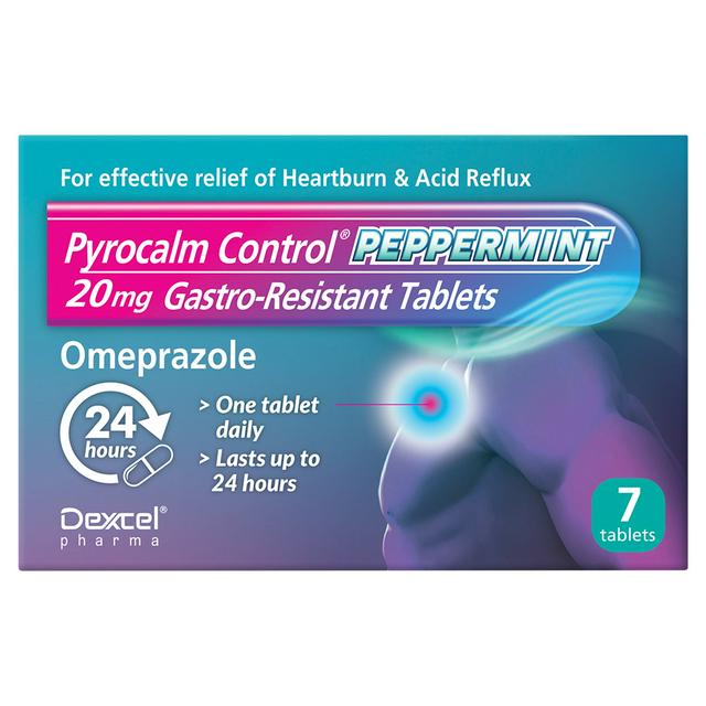 Dexcel Pharma Pyrocalm Control Peppermint Flavour Gastro Resistant Tablets x7 - gallery image 1