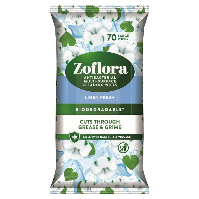 Zoflora Antibacterial Multi-Surface Cleaning Linen Fresh 70 Large Wipes