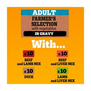 Pedigree Adult Wet Dog Food Pouches Farmer's Selection In Gravy 40 x 100g - gallery image 6