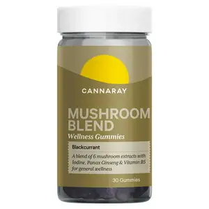 Cannaray Mushroom Blend Wellness Gummies Blackcurrant x30