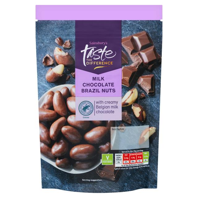 Sainsburys Sainsbury's Milk Chocolate Brazil Nuts, Taste the Difference 150g