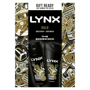 Lynx Deodorant Body Spray & Body Wash Gift Set Gold The Sidekick Duo