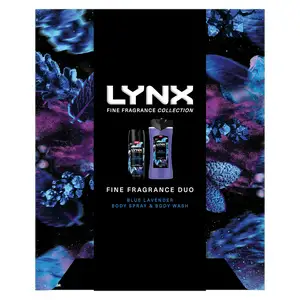 Lynx Fine Fragrance Gift Set Collection Blue Lavender Duo Deodorant & Body Wash