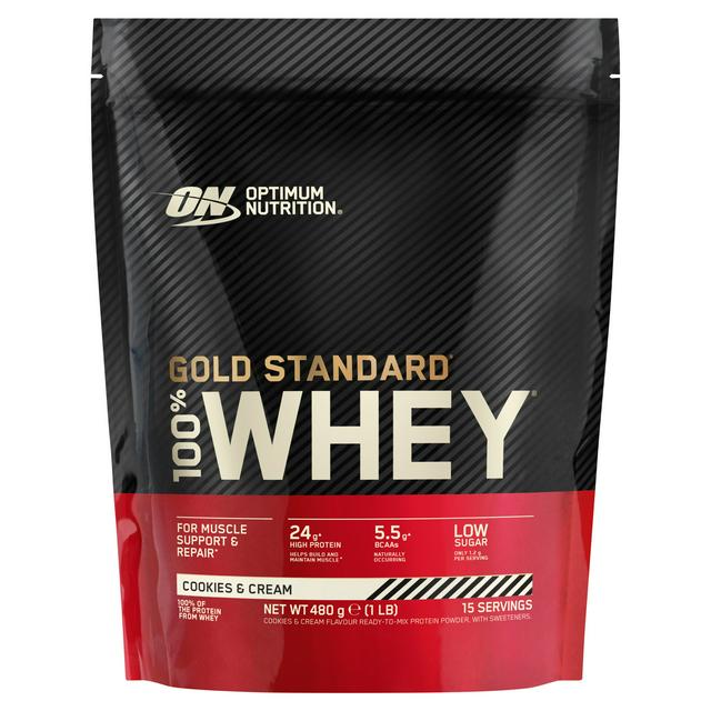 Optimum Nutrition 100% Gold Standard Whey Cookies & Cream 480g - gallery image 1
