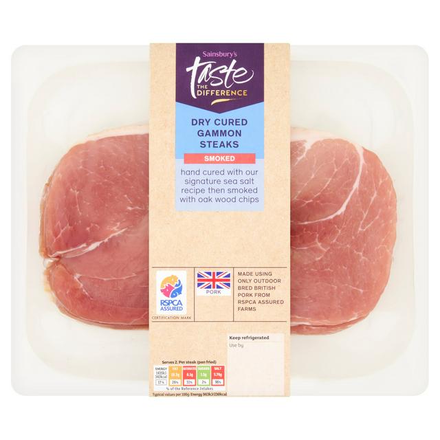 Taste the Difference Sainsbury's Dry Cured Gammon Steaks Smoked, Taste the Difference 400g