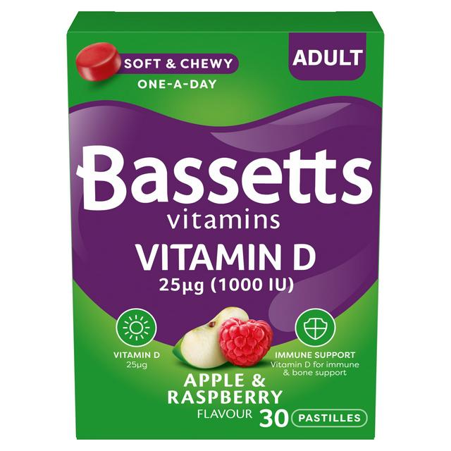 Bassetts Adult Vitamin D Apple & Raspberry Pastilles 30s