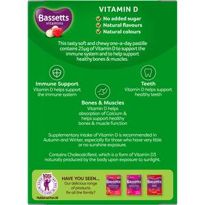 Bassetts Vitamins Vitamin D Apple & Raspberry Flavour Pastilles Adult x30 - gallery image 3