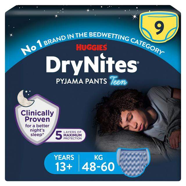 Huggies DryNites Boy Pyjama Pants For Bedwetting 13+, 48-60kgs x9 - gallery image 1